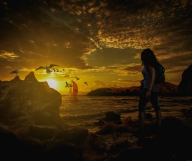 Dark fairy forest Stock Photo 07