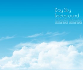 Day sky with white clouds background vector 01