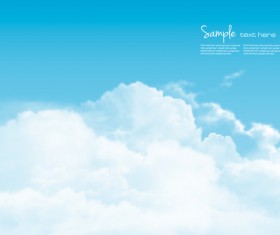 Day sky with white clouds background vector 02