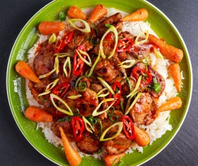 Delicious barbecue bibimbap Stock Photo