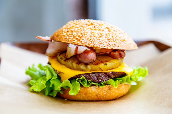 Delicious pork burger Stock Photo 01