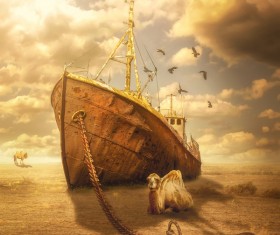 Desert ship Stock Photo 02