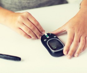 Detection of blood sugar Stock Photo