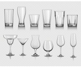 Different glass cup illustration vector