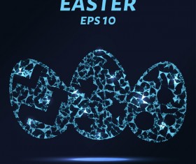 Eastar egg with points lines 3D vector