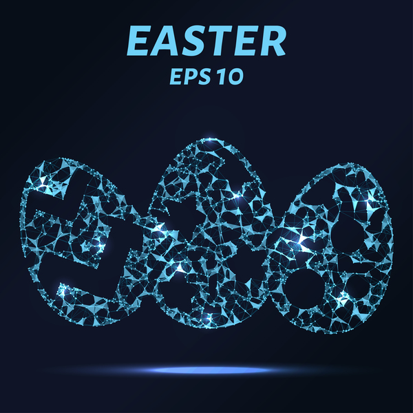 Eastar egg with points lines 3D vector