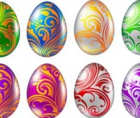 Easter colored egg set vector 01
