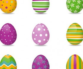 Easter colored egg set vector 03