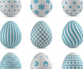 Easter colored egg set vector 04