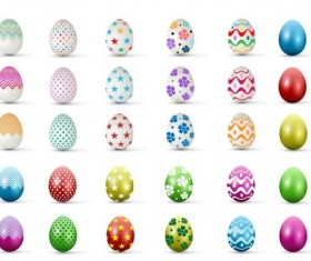 Easter colored egg set vector 05