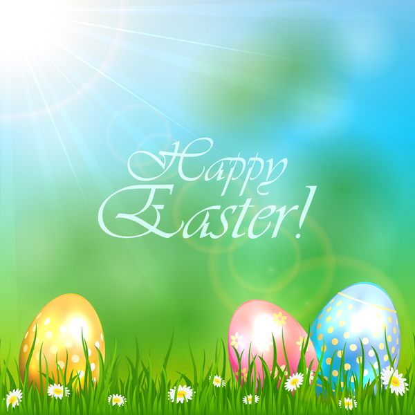 Easter eggs with flowers vector
