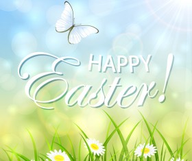 Easter natural background vector