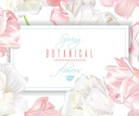 Elegant tulips with flower card vector 01
