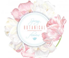 Elegant tulips with flower card vector 02