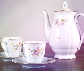 Exquisite tea set Stock Photo 01