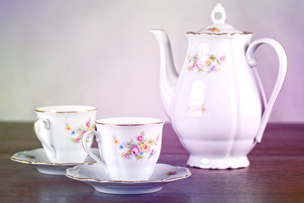 Exquisite tea set Stock Photo 01