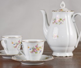 Exquisite tea set Stock Photo 02