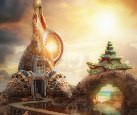 Fantastic castle Traveling in a dream HD picture 04