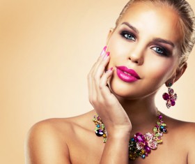 Fashion blonde woman perfect skin HD picture 02