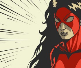 Female superhero cartoon vector