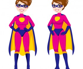 Female superman cartoon vectors 02