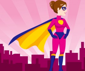 Female superman cartoon vectors 03