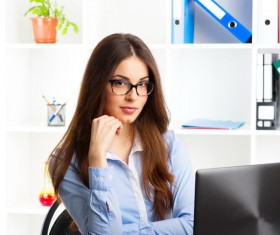 Female white collar Stock Photo