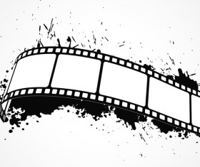 Film reel with ink splash vector