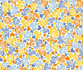 Floral with heart seamless pattern vectors