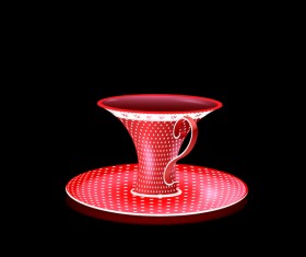 Floral with lace coffee cup vector