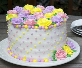 Flower cream cake Stock Photo