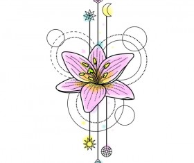 Flower decorative illustration vector material 02