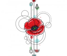 Flower decorative illustration vector material 03