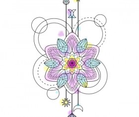 Flower decorative illustration vector material 04