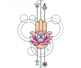 Flower decorative illustration vector material 05