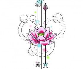 Flower decorative illustration vector material 06