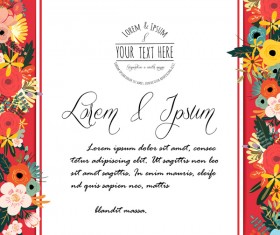 Flower invitation wedding card vector 01