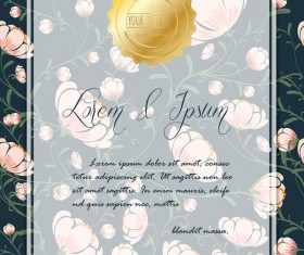 Flower invitation wedding card vector 02