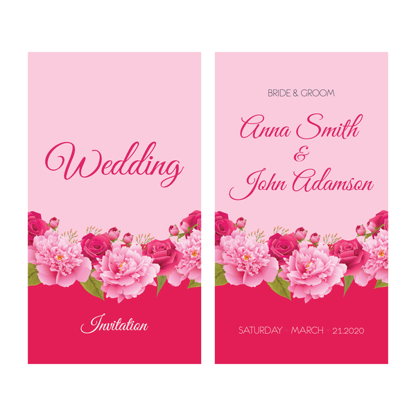 Flower wedding invitation card retro vector 05