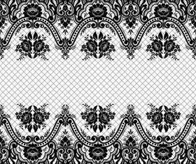 Flower with lace borders black vector 01 free download