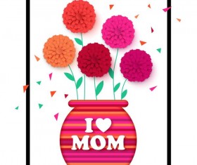 Flower with mother day background vectors 01
