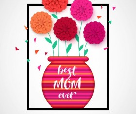 Flower with mother day background vectors 03