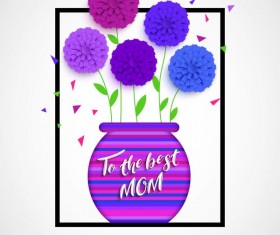 Flower with mother day background vectors 04