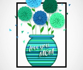 Flower with mother day background vectors 05