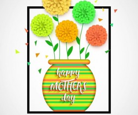 Flower with mother day background vectors 06