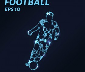 Foodball with points lines 3D vector