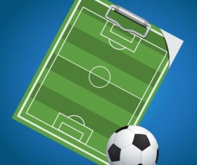 Football with soccer field background vector