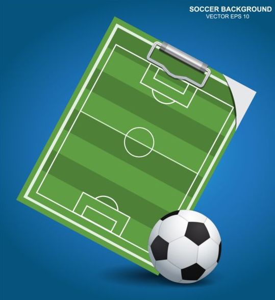 Football with soccer field background vector