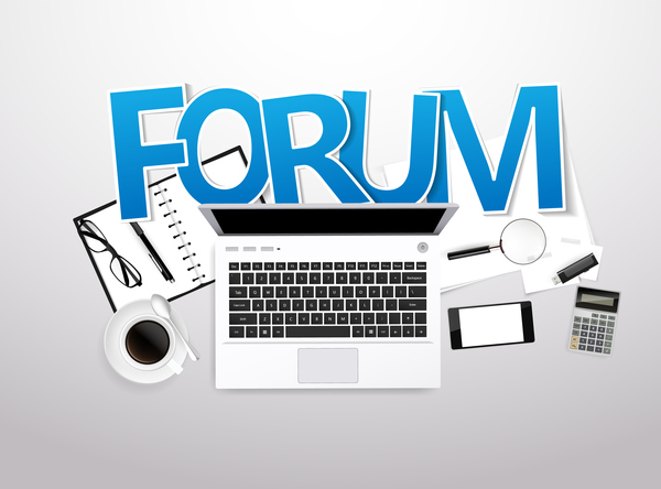 Forum with e-commerce template vector 01