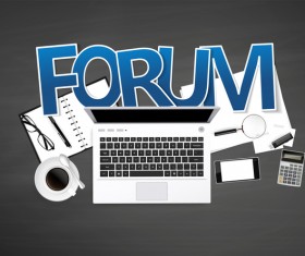 Forum with e-commerce template vector 02